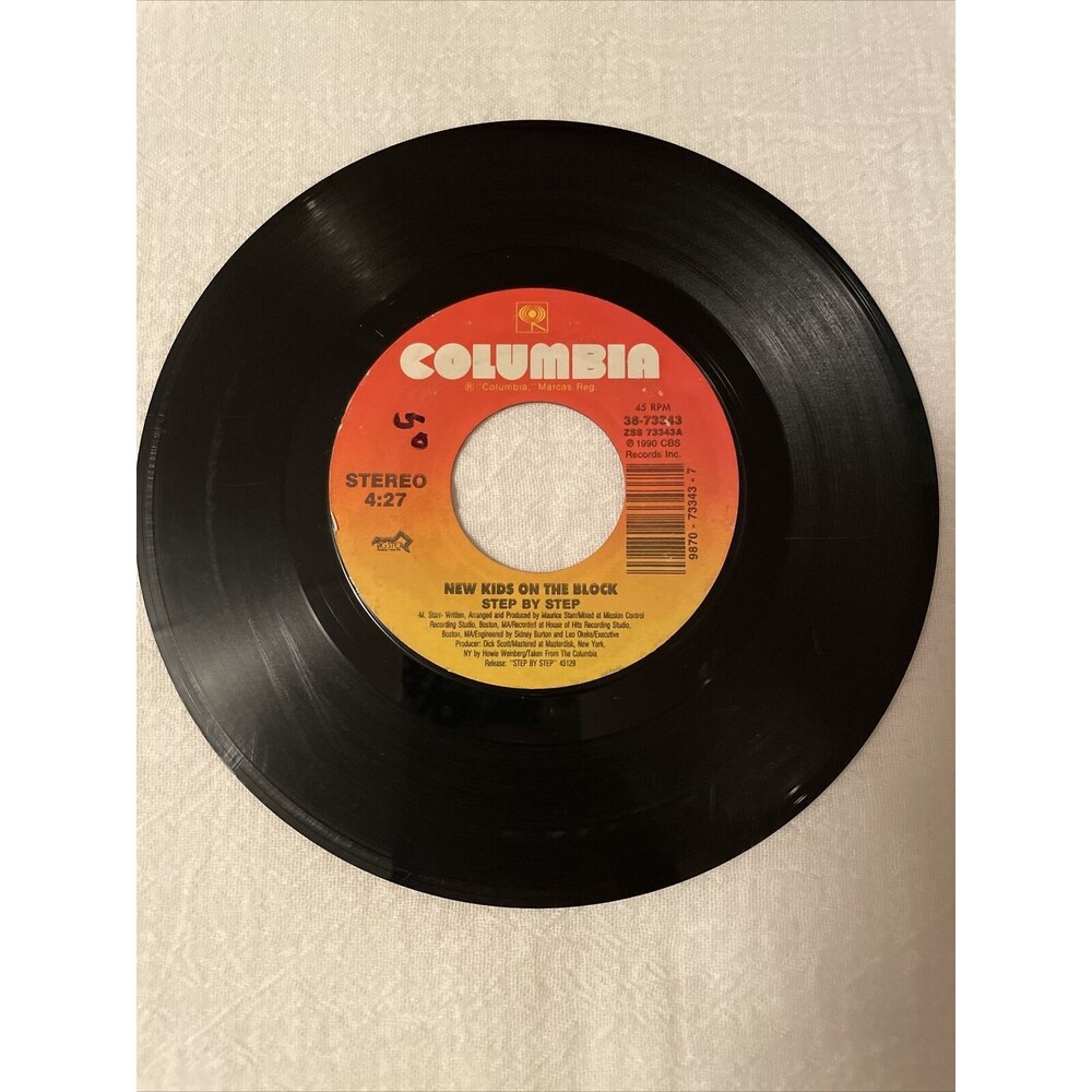 New Kids On The Block Step By Step/Valentine Girl 45RPM Columbia Records 1991